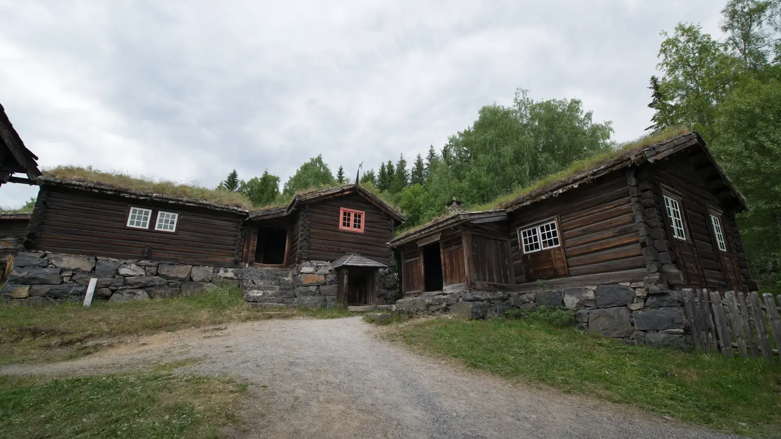 An old historic houses in Elverum, Norway