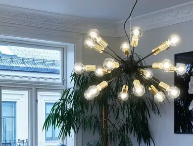 Taklampe med mange lyspærer