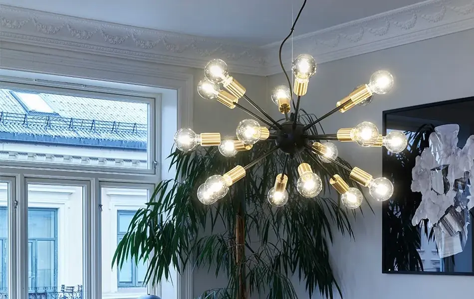 Taklampe med mange lyspærer