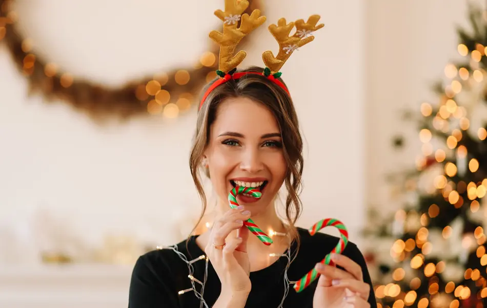 Dame med reinsdyrhårbøyle