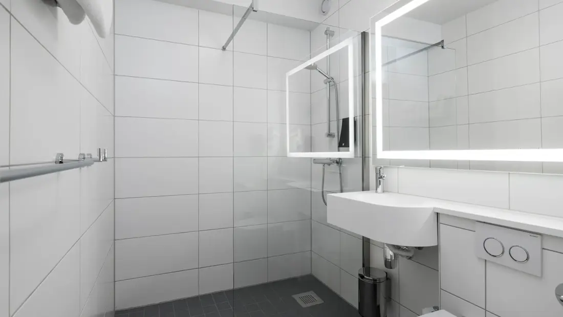 Bad i familierom på Thon Hotel Gardermoen