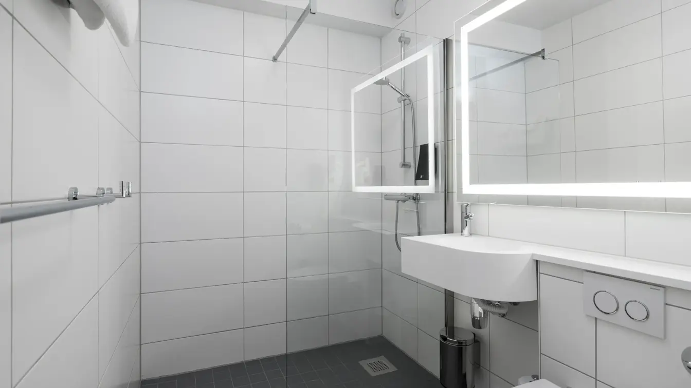 Bad i familierom på Thon Hotel Gardermoen