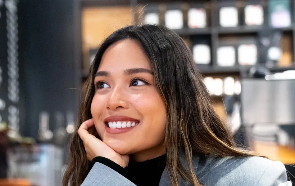 Tsutsumi Hoang med sine høstfavoritter fra Sandvika Storsenter 