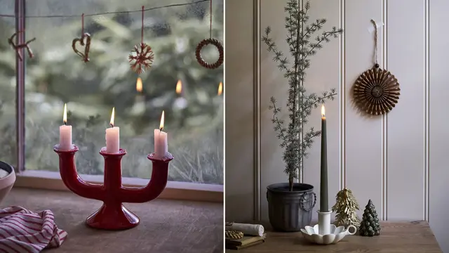 lysestaker og annen dekorpynt fra søstrene grene