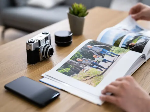 Looking Look At Family Photo Album. Memory Book