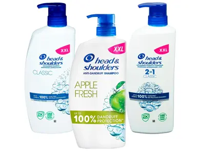 Utvalg av sjampo og balsamsjampo fra Head & Shoulders.