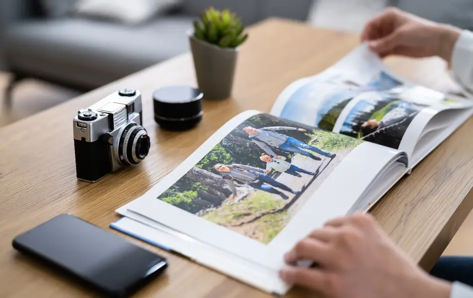 Looking Look At Family Photo Album. Memory Book