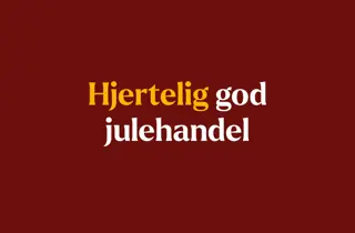 Grafisk bilde med teksten "Hjertelig god julehandel"