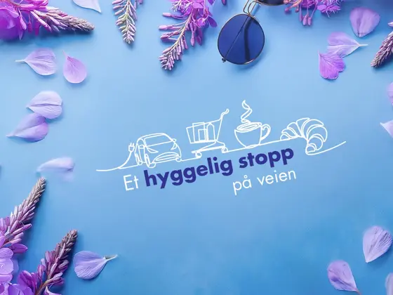 Grafisk bilde med teksten "Et hyggelig stopp på veien"