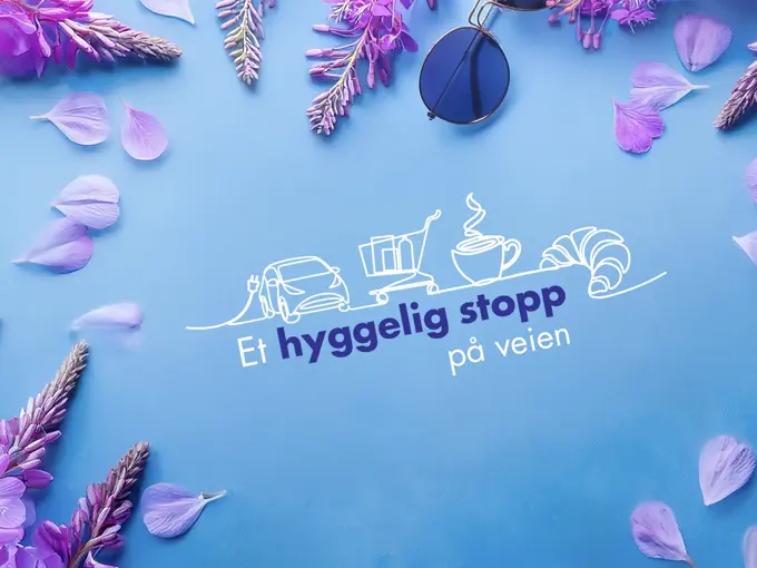 Grafisk bilde med teksten "Et hyggelig stopp på veien"