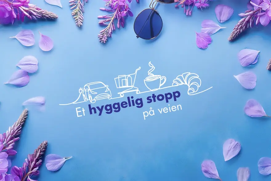 Grafisk bilde med teksten "Et hyggelig stopp på veien"