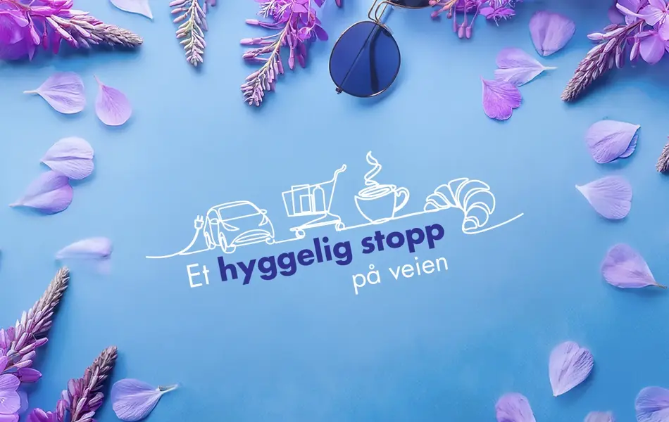 Grafisk bilde med teksten "Et hyggelig stopp på veien"
