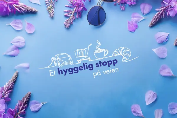 Grafisk bilde med teksten "Et hyggelig stopp på veien"