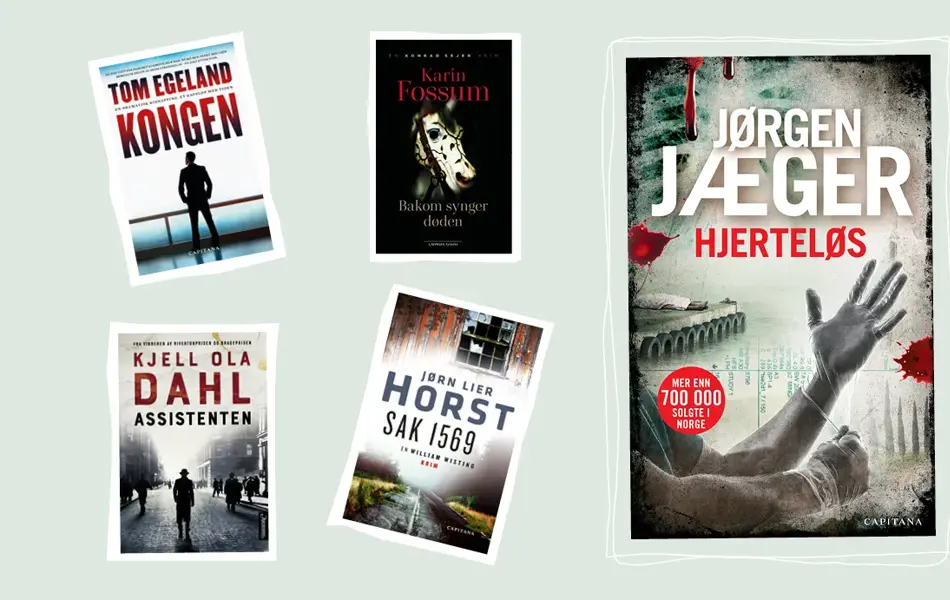 Produktbilde av bøkene: Kongen, Bakom synger døden, Sak 1569, Hjerteløs og Assistenten