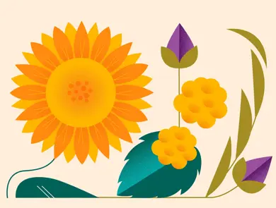 Blomster og frukt i høstfarger