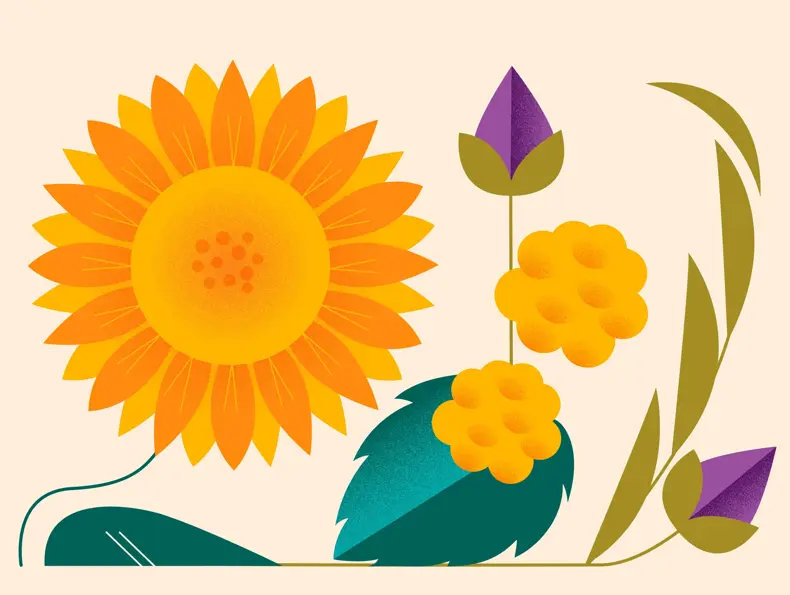 Blomster og frukt i høstfarger