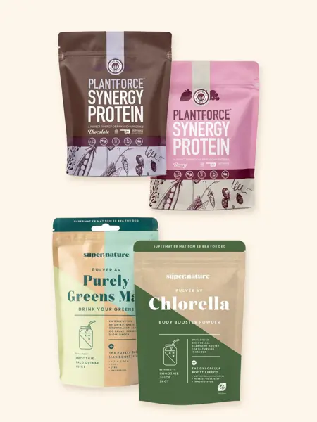 Kollasj med suplimering av næring