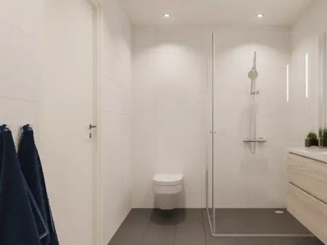 Illustrasjon av baderom på Skårerløkka i Lørenskog.