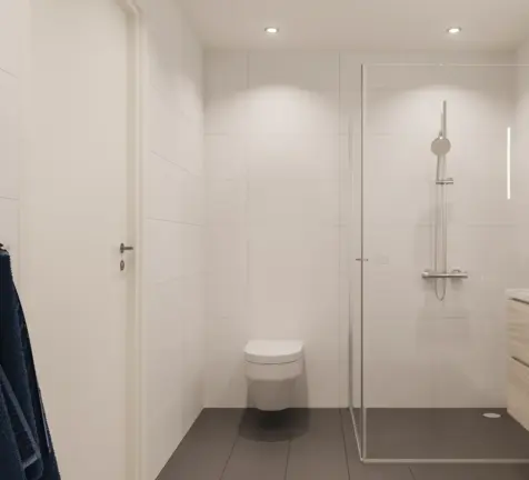 Illustrasjon av baderom på Skårerløkka i Lørenskog.