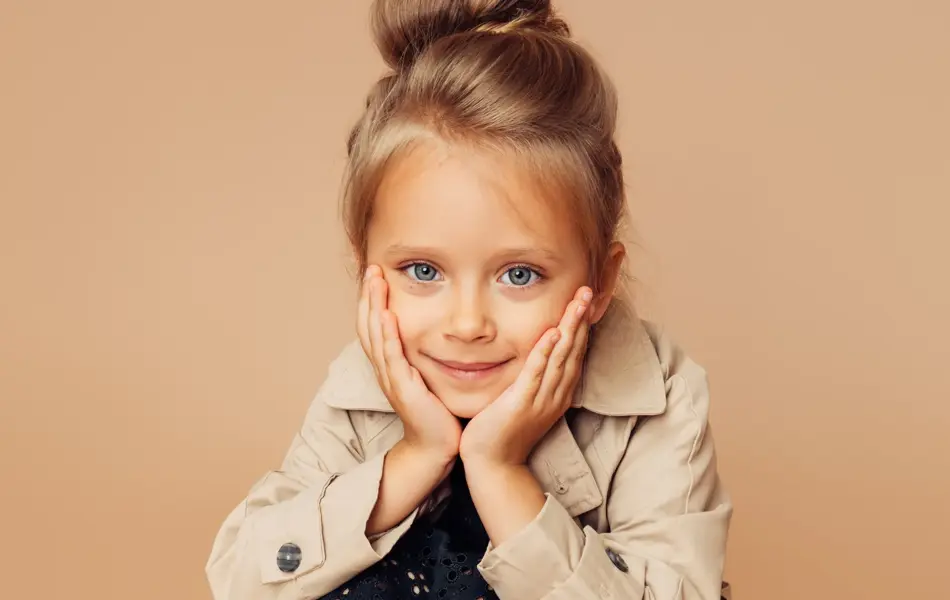 Studio portrait of a cute girl