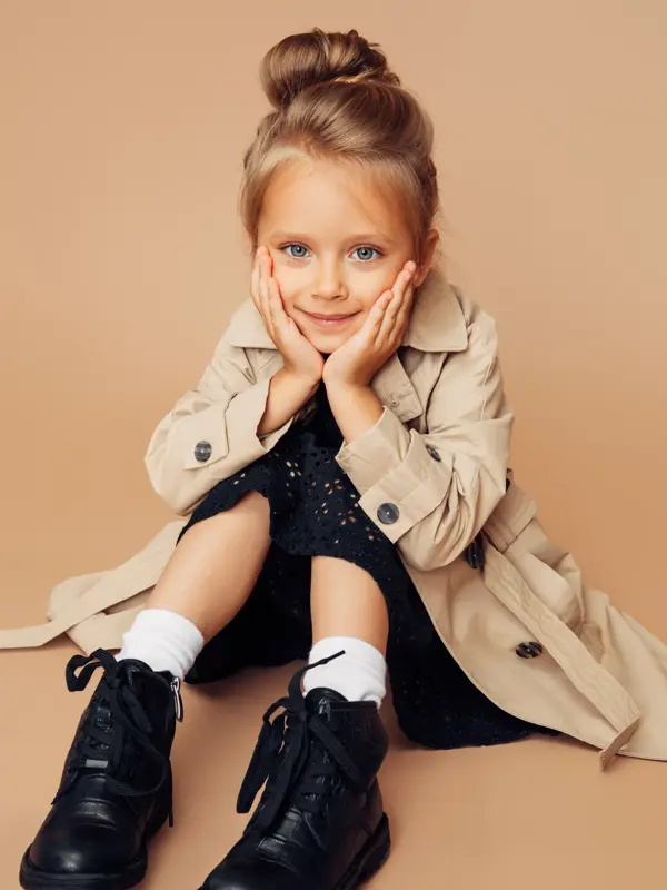 Studio portrait of a cute girl