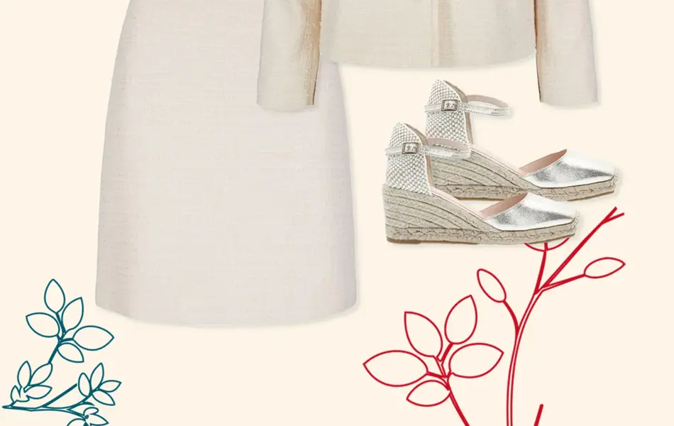 Kollasj med antrekk til dame.