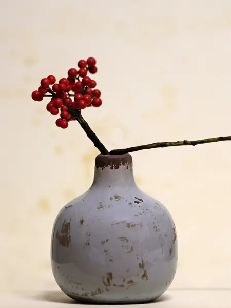 Keramikkvase med slitt glasur