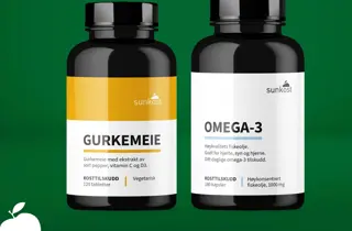 Kosttilskudd med gurkemeie og omega-3 fra Sunkost.