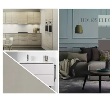 Moodboard med fargepalett og inspirasjon til stilen tidløs eleganse