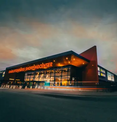 Fasadebilde av kjøpesenteret Charlottenbergs Shoppingcenter 