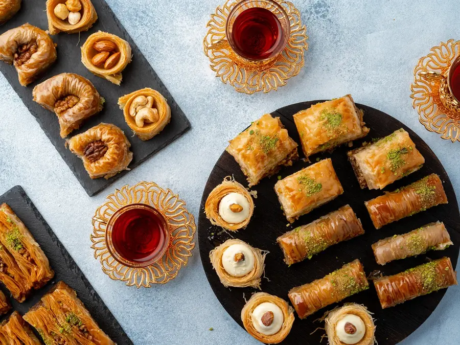 baklava arabisk søtsaker dessert og te