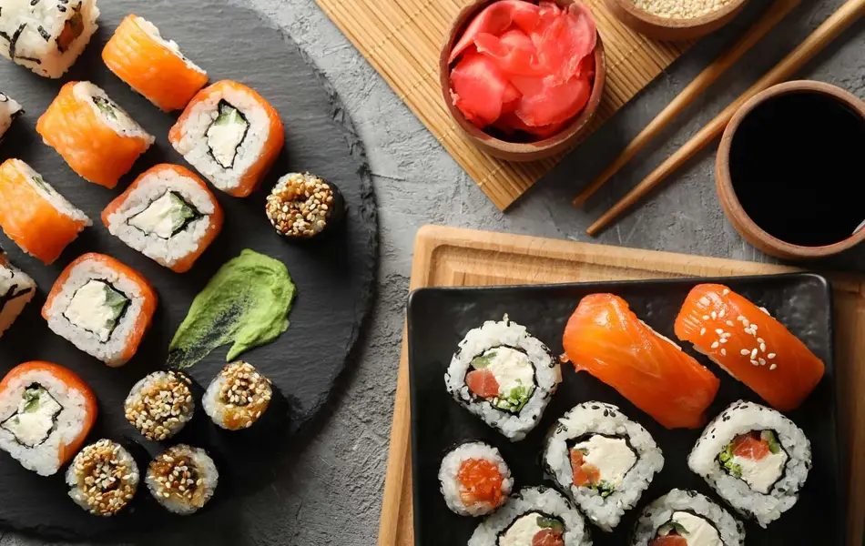 Sushi på fat