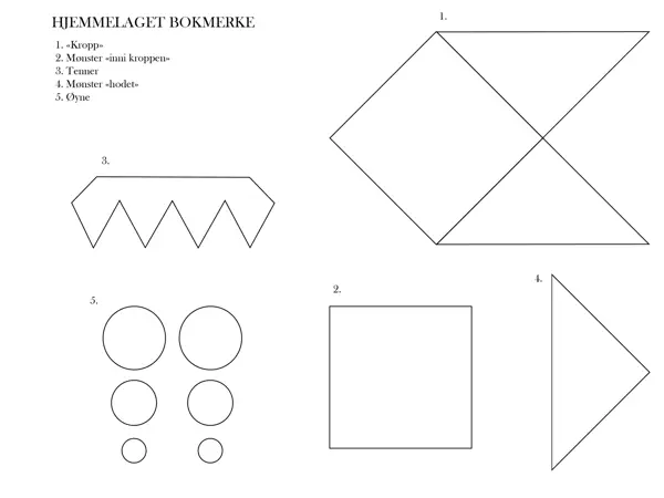 Mal med oversikt over elementer som behøves for å lage bokmerke