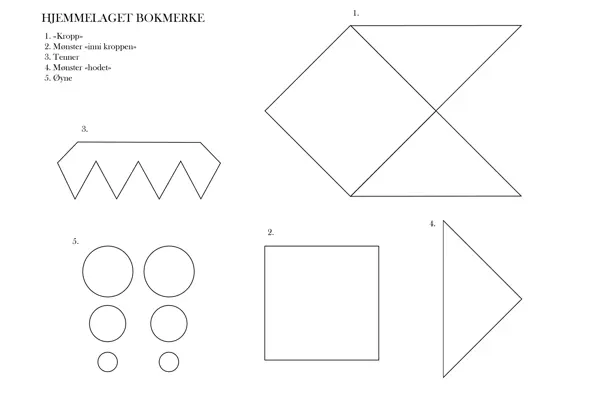 Mal med oversikt over elementer som behøves for å lage bokmerke