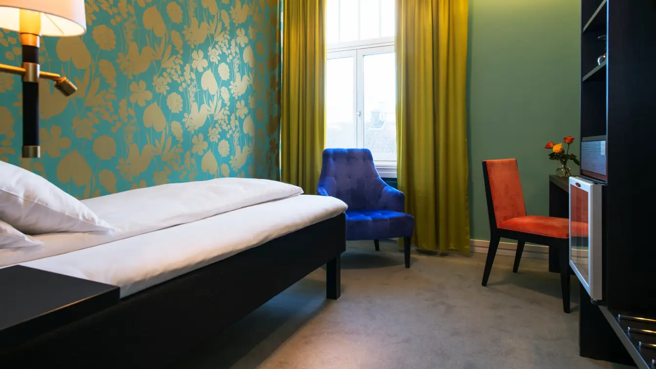 Seng i enkeltrom på Thon Hotel Nidaros i Trondheim