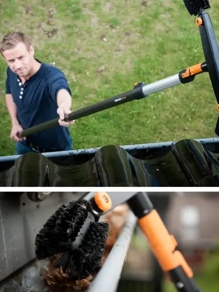 Vaske takrenner og redskaper