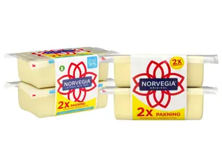 Dobbeltpakninger med Norvegia original og lettost.