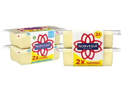 Dobbeltpakninger med Norvegia original og lettost.