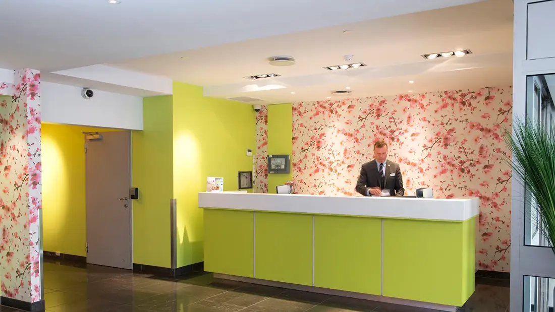 Resepsjonsdisk på Thon Hotel Munch