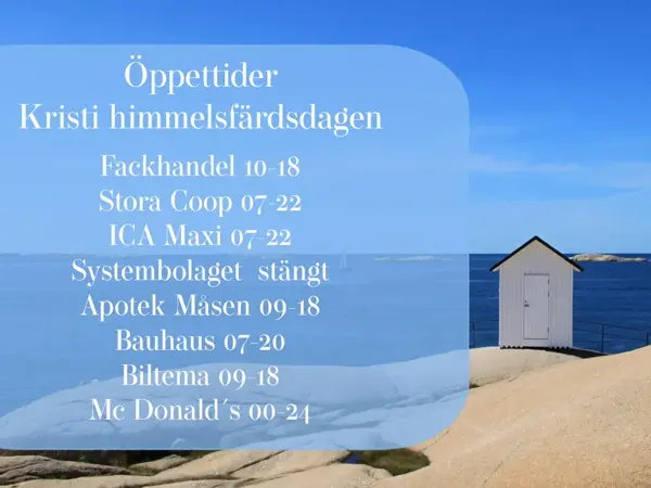 öppettider kristihimmelsfärd