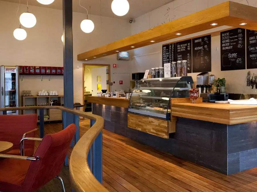 Interiør av Krus Kaffebar på Namsos Storsenter