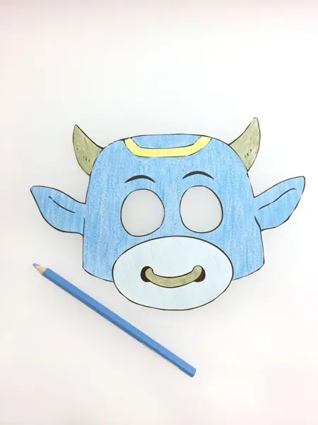 fargelagt oskar-maske og fargeblyant