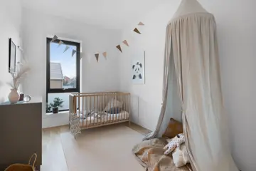 Bilde av et soverom i en leilighet fra Saras Hage i Tromsø