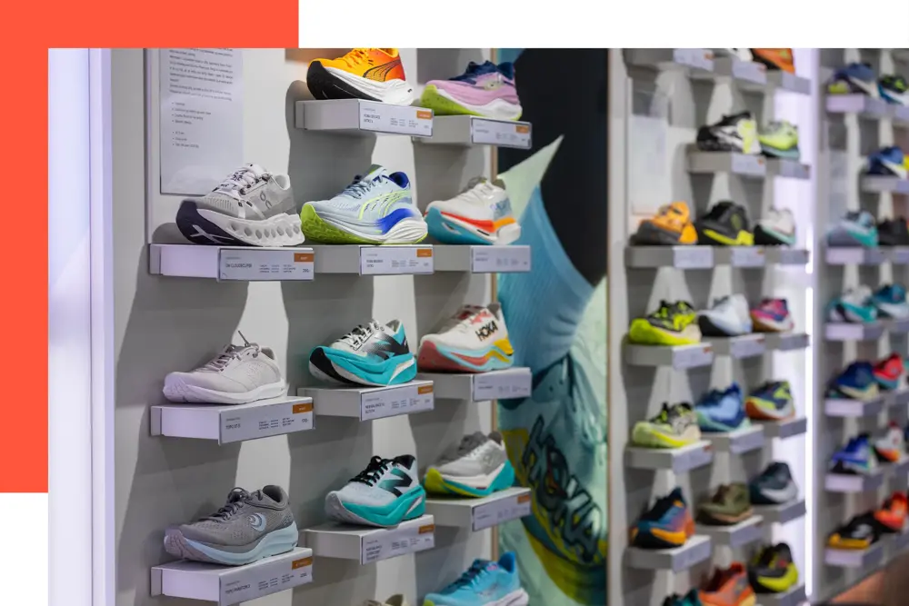 Joggesko på hylle