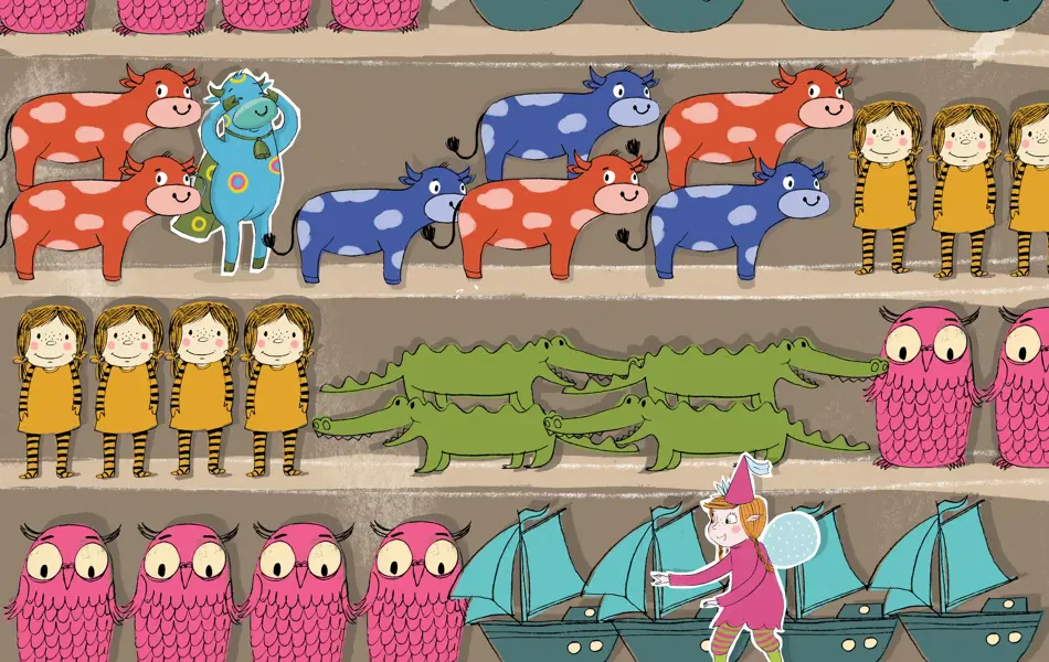 Amfelia og Oskar i butikkhylle