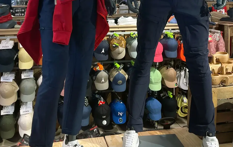 Turklær i rødt, hvitt og blått