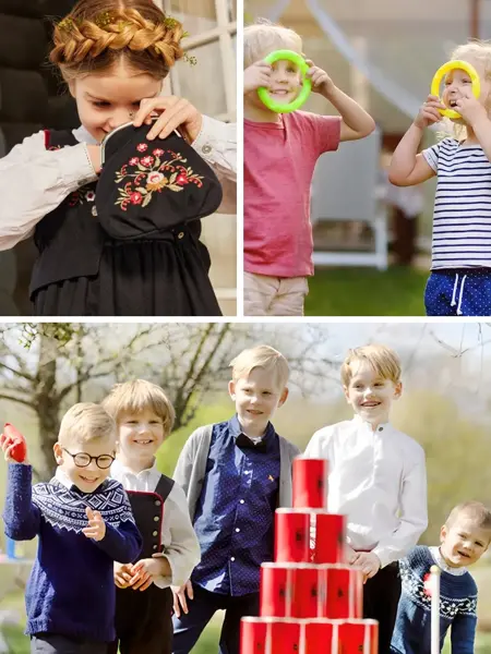 Barn med festdrakt / barn som leker