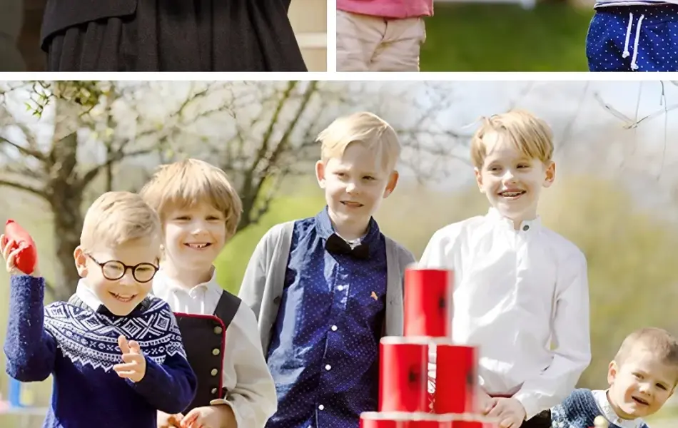 Barn med festdrakt / barn som leker