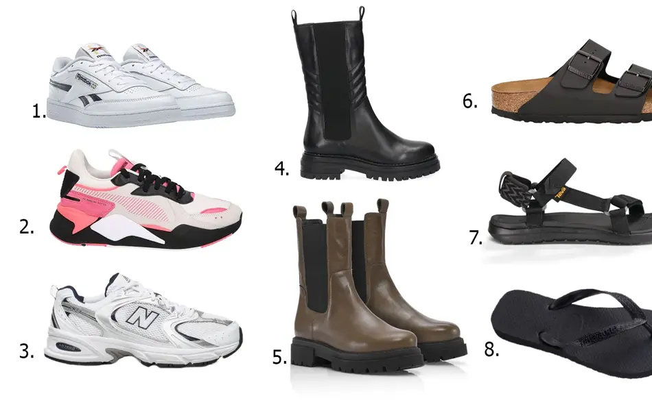 kollasj, sandaler og sko