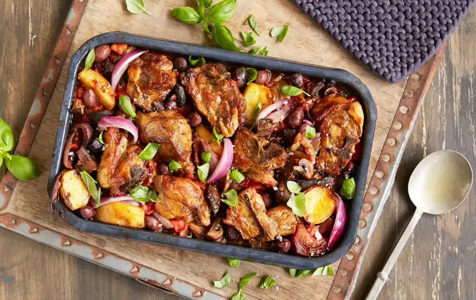 middelhavsgryte i ildfast form